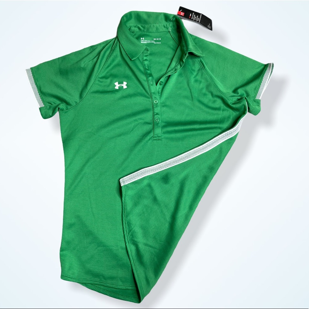 Under armour polo size m heatgear green loose